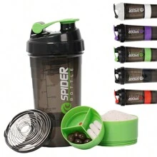 现货供应 1 个 550ml 塑料奶昔杯，创意运动健身水瓶，奶昔蛋白粉搅拌杯