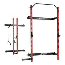 Folding Wall Mounted Squat Rack, 2.36" X 2.36" Power Racks For Home Gym, 1000 LBS Capacity Squat Rack With Pull Up Bar - Black - View 1