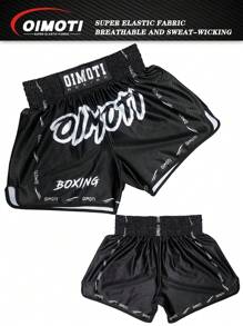 OIMOTI 1 Stück OIMOTI Design lose, schnell trocknende Boxhose, Herren Athletik atmungsaktive elastische Fitness Boxing MMA Kampf Shorts