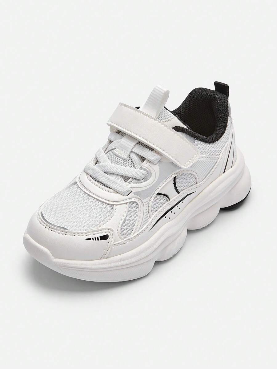 Balabala Girls' Breathable Chunky Sneakers, Fashionable Running Shoes For Spring/Fall - White Tone - View 1