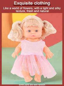 Muñeca realista miniatura de 22cm para niños, muñeca de juego informal con chupete, botella y accesorios de cesta de mano, muñeca de niña realista con ropa desmontable y cabeza giratoria 360°, regalo de cumpleaños/festividad para niñas (cada muñeca viene con 1 botella + 1 chupete, las muñecas con accesorios de cesta de mano no incluyen chupete, solo botella)