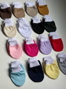 Kit Of 6 Pairs Of Baby Gloves For Newborns, 100% Cotton, Manufactured In-House. - Màu sắc đa dạng của cô gái - Xem 4