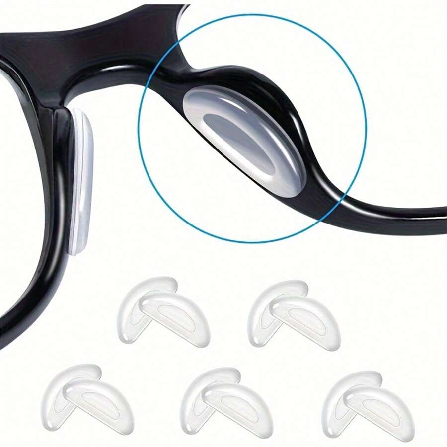 4~10pcs Soft Silicone Nose Pads - Anti-Slip, Enhanced Air Chamber For Full Plastic Frames, Odorless Eye Care Accessories