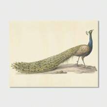 1 pieza Lienzo impreso con pavo real vintage, arte de pared minimalista neutro de granja moderna para oficina, sala de estar, hogar, sin marco - Multicolor - Ver 9
