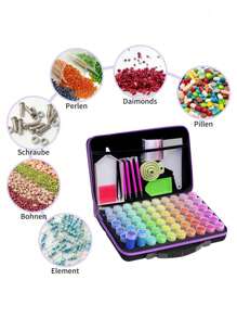 30/60/120Slots,Diamond Painting Storage Case, Upgraded Canvas Organizer With Accessories Shockproof Bead & Art Supply Holder, Portable Jewelry Container With Tools, Multifunctional Craft & Sewing Supplies Kit, Plastic Material