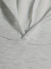 Sudadera con capucha de manga larga para mujer, moda e informal, con letras y estampado de patrones, top de manga larga con capucha para otoño e invierno - Gris Claro - Ver 6