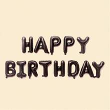 13 件套生日快乐字母铝箔气球，银色、金色、蓝色，横幅吊旗，派对装饰品