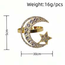 1PC/2pcs/4pcs New Star Moon Napkin Buckle Festival Napkin Ring Hotel Mouth Cloth Napkin Ring Festival Napkin Ring Party Birthday Used