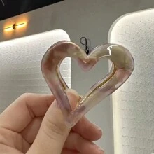 Korean Elegant Heart Shaped Plastic Claw Hair Clip, Medium Size, Wholesale,Hair Accessories,Hair Claw,Claw Clips,Hair Clutch,Hair Jaw Clip Fall Winter For Vacation Outfits Woman