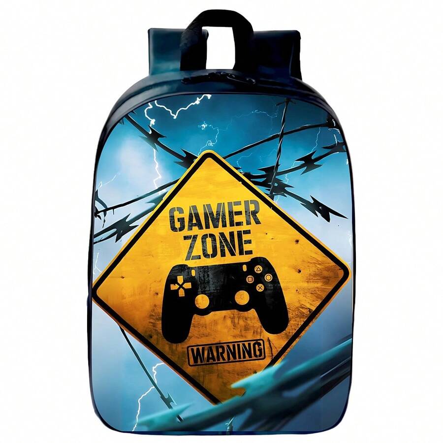 Kids School Backpack Back To School Bags Gamer Zone Boys Back To School Spacious - Black - View 1