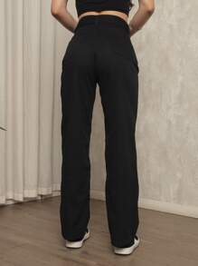 Calça Feminina Wide Leg Slim Fit Moderno Moda Casual