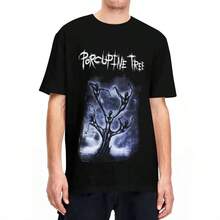 Camisetas de hombre de la banda Porcupine Tree, camisetas de algodón de la banda Tool, camisetas básicas de manga corta con cuello redondo de estilo Y2K, camisetas con estampado de hip hop y plus-size - Negro - Ver 1