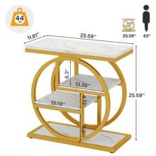 LITTLE TREE 4-Tier End Table With Storage Shelf, Narrow Side Table Accent Table Bedside Table For Bedroom, Living Room, Small Place - 白色 - 查看 7