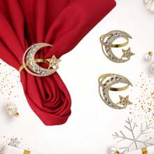 1PC/2pcs/4pcs New Star Moon Napkin Buckle Festival Napkin Ring Hotel Mouth Cloth Napkin Ring Festival Napkin Ring Party Birthday Used