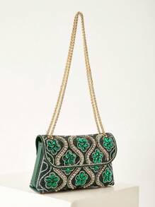 迷人、优雅、精致、安静的奢华亮片、时尚、闪亮的闪光装饰链条盒包、礼品包、完美的新娘钱包，适合婚礼、舞会和派对活动晚宴包、派对女孩、女士的晚宴包