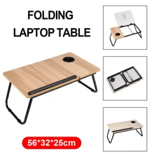 Folding Laptop Table Bed Tray Sofa Lap Portable Computer Desk Stand Breakfast UK - Walnut - View 8