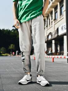 Men's Casual Outdoor Sport Shoes, Solid Color, Versatile, Breathable, Anti-Slip, Fabric Mesh Low-Top Lace-Up Low Heel Sneakers - Black and White - View 7