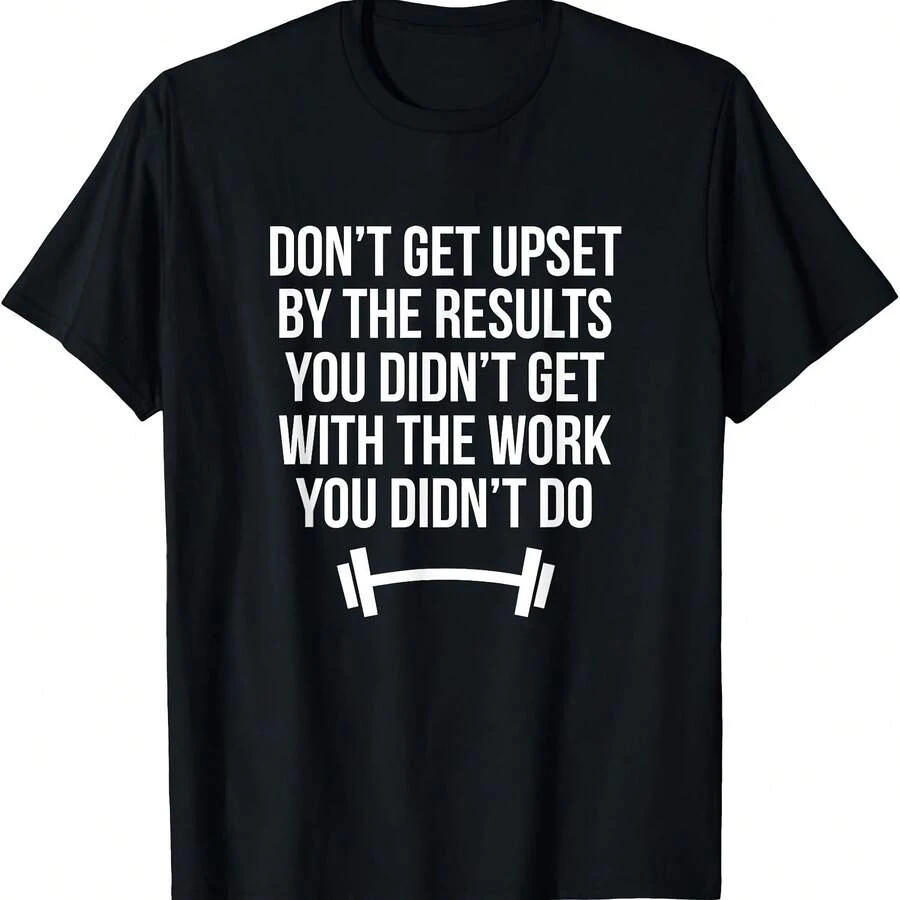 Motivational Workout With Inspirational Fitness Saying T-Shirt - Negro - Ver 1