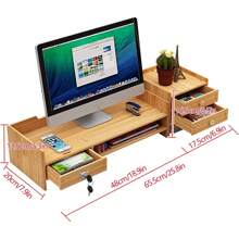 SENDERPICK Wooden Monitor Stand With 3 Lockable Drawers, Monitor Riser For Desk, 180° Swivel Angle - màu gỗ - Xem 6