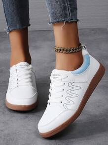 Zapatillas deportivas de mujer informales y planas, zapatos deportivos para uso exterior con suela blanda y versátiles de moda