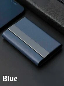 1 个个性化卡夹钱包，PU 皮革大容量，时尚便携商务信用卡/名片钱包，适合男士/女士，非常适合企业促销、朋友、家人、礼物 - 彩色 - 查看 9