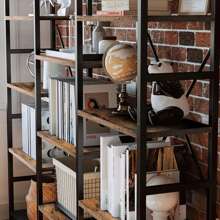 Triple Wide 5 Tier Bookshelf, Home Office Industrial Bookcase With 14 Open Shelves