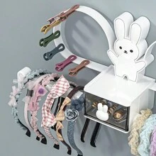 1/2pcs Wall Mounted Hair Accessories Storage Rack Punch Free Hair Hoop Hair Tie Hair Clip Hairband Display Stand Barrettes Organizer