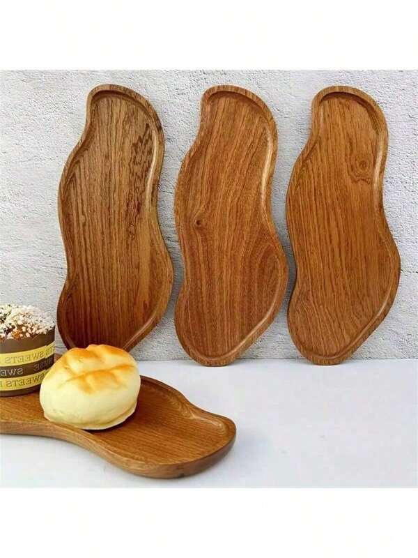 Vassoio per bicchieri d'acqua in legno di palissandro vintage, vassoio per tè, ciotola asimmetrica per caramelle, vassoio di stoccaggio alla moda, piatto di servizio adatto per frutta, pane, dessert, cupcake, tè e tazze da caffè, ideale per la decorazione della casa, lo stoccaggio sul bancone, feste, banchetti, matrimoni, vassoi per decorazione di dessert, regali per le vacanze