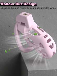 1pc Male Chastity Cage, Large Chastity Device With 3 Sizes Rings And Invisible Lock For Penis Exercise Bondage Gear & Accessories Lightweight Adult Sex Toys Penis Cock Ring Sex Toys Sex Games Sex Toys Penis Ring Sex Toys Strap On Penis Sex Toys SM Product(Pink)