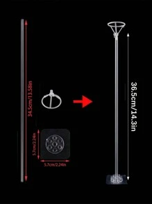 2/5/10 件气球支架套件气球棒带自粘底座桌面气球支架适用于婚礼生日和万圣节派对装饰、情人节