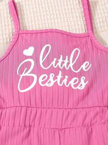 2pcs/Set Girls Casual Sleeveless Jumpsuit, Summer - Multicolor - View 5