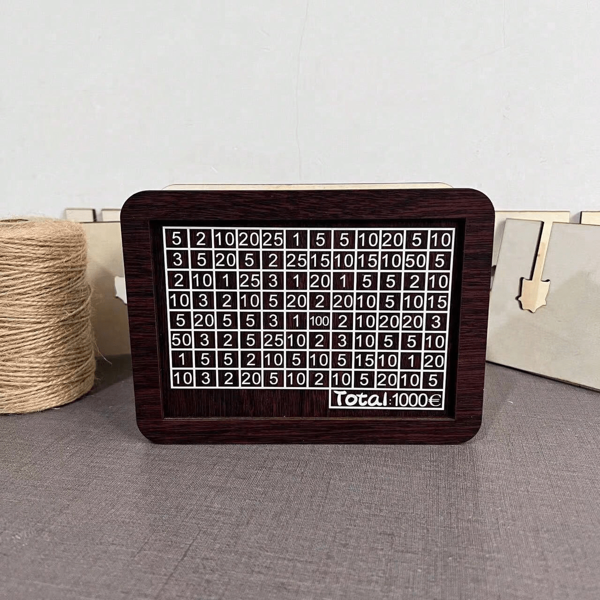 1 pieza Hucha de madera estilo europeo con contador, incluye bolsa de regalo pequeña, diseñada para objetivos de ahorro, ahorros en efectivo, regalos festivos, ideal para adolescentes y adultos para crear un fondo de emergencia, plan de viaje, para amigos, familia, Día de la Madre, Acción de Gracias, Navidad, Pascua