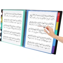 A4 Music Folder/10 Pages (20 Sides), Writable Chorus Folder, Sheet Music Folder, Piano Performance Demonstration Folder, Blank Plastic Concert Chorus Folder