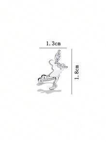 1 件锌合金水钻天使耳夹，可调节无穿孔简约耳环，百搭时尚配饰
