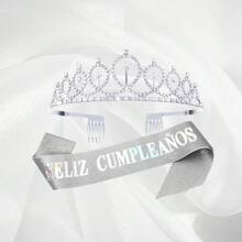1 PC Verjaardagsfeest Verzameling Kroon Sjerp Set Prinses Foto Props Met Spaanse Happy Birthday