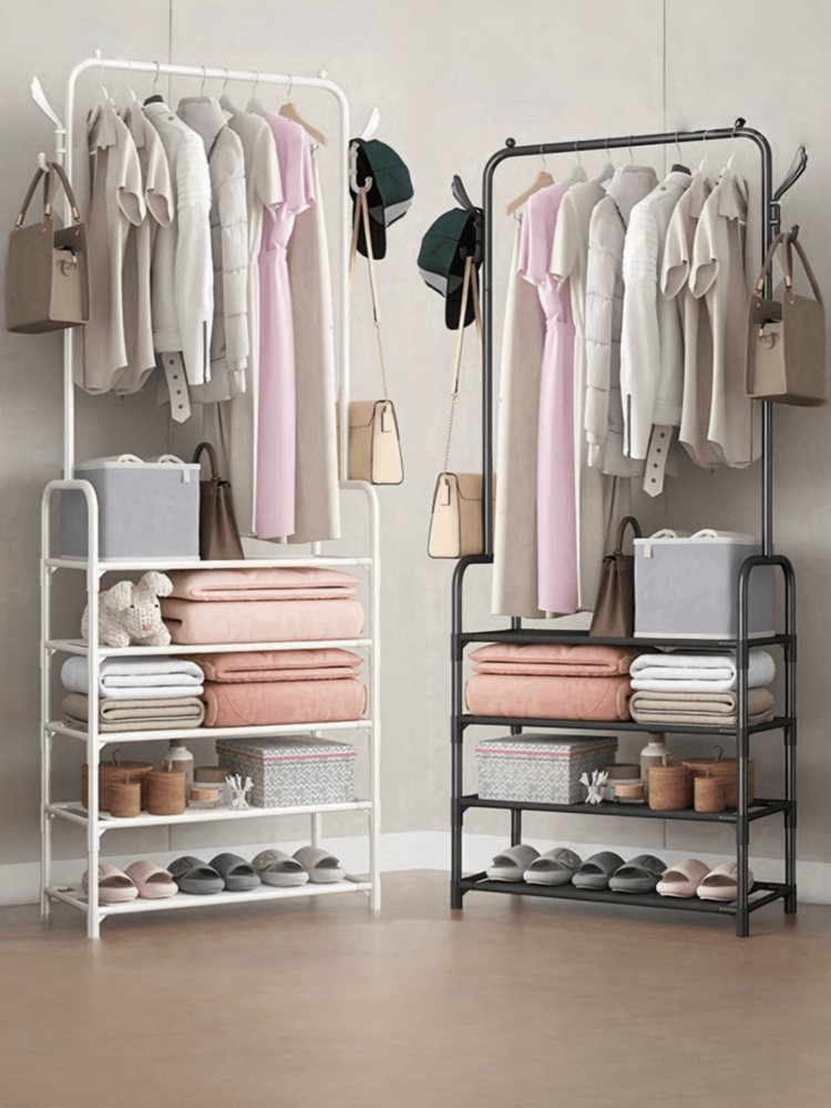 1pc Portable Closet Organizer, 23.62 Inch Wide, Multi-Functional With Clothes Rail, Hat Rack, Shoe Rack, Storage Shelves, For Living Room, Bedroom, Study, Office, Great Holiday & Valentine's Day Gift - Multicolor - View 10