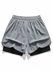 3 英寸男士户外运动跑步短裤，夏季马拉松训练吸湿排汗仿丝衬里健身裤