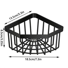 水槽收纳架、肥皂、排水塞、海绵架、多功能防锈储物篮、厨房和浴室壁挂式搁板、黑色/灰色