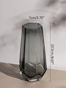 1pc Tall Straight Vase, Transparent Geometric Vase, Luxury Living Room Decor Flower Vase, Minimalist Desktop Decor Fresh Flower Vase, Suitable For Home Decor, Bedroom, Kitchen Tabletop Center Piece Gifts Birthday Graduation