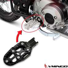 Vmingo Universal Aluminum Motorcycle Footrest Decorative Support 2pcs - Black - View 4