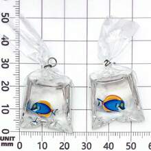 2/10 chiếc móc khóa hình cá vàng bằng nhựa, 10 màu mặt dây chuyền hình túi cá bằng nhựa 3D hình túi nước cá vàng dùng làm đồ trang sức tự làm bông tai vòng tay móc khóa đồ thủ công - Nhiều màu - Xem 16