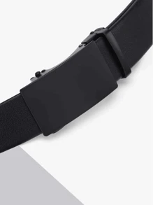 1pc Leather Ratchet Belt For Men With Automatic Square Buckle