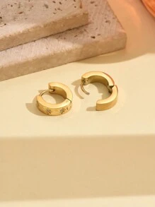 1 Pair Minimalist Fashion Rhinestone Star Hoop Earrings, Versatile Daily Wear Earring Gift For Girlfriend - Diamond Star Earrings - View 8