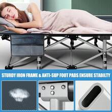 SLSY Indoor/Outdoor Folding Cot Lounge Bed - Gray Blue Camping Bed For Comfortable Sleeping And Relaxation - Cot Without Mattress - View 6