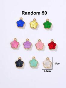 5/20/30/50/100/200/300 piezas Colgante de trébol de 4 hojas/flor de 5 pétalos colorido y elegante, adecuado para hacer collares, pulseras, pendientes, llaveros, colgantes de teléfono, joyería de regalo para parejas