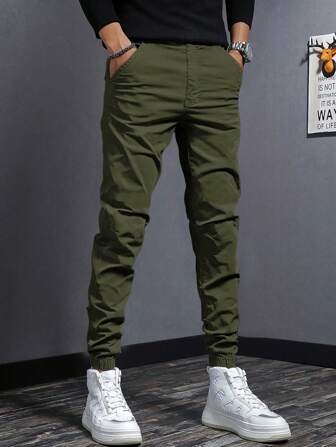 1 pieza Pantalón deportivo casual y versátil para adolescentes con bolsillos, apto para primavera/verano/otoño/invierno