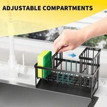 Kitchen Sink Caddy Organzier With High Brush Holder, Sponge Holder For Sink, 304 Rustproof Stainless, Kitchen Countertop Soap Dispenser Organizer, Kitchen Decor And Accessories - Hồng - Xem 6
