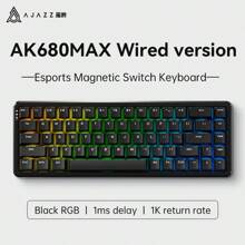 AJAZZ AK680MAX HE 8000Hz 快速触发键盘，0.01mm RT 精度有线游戏键盘，带磁性开关，可调节驱动，快速触发，Snap Tap，RGB 照明，适用于 PC - 彩色 - 查看 14