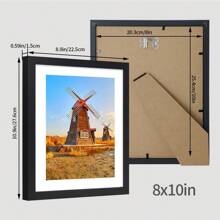 1 件简约家居装饰相框 4x6 英寸、5x7 英寸、8x10 英寸，水平或垂直显示，适合桌面或墙壁安装，不含相纸 - 黑色 - 查看 5