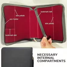 Briefase For Women And Men – Leather Carrying Bag Large Size – | Fits Book 7 X 10.1 X 1.9 In | Pen Slots | Zippered Pocket | Premium Faux Leather – Black Book Accessories,Boho Vibes